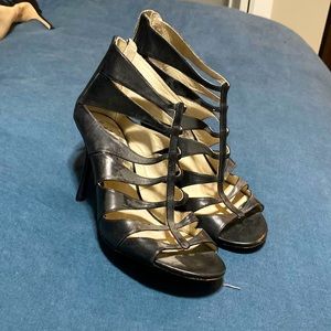 Michael Michael Kors black leather strappy heels 8.5